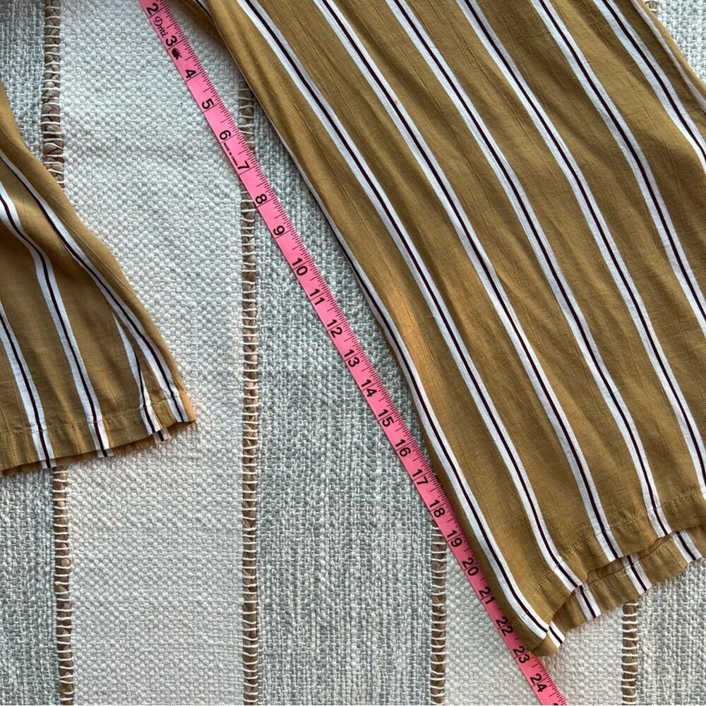 Faithful The Brand Mustard Yellow White Striped Wide Leg Jumpsuit Women’s Size 6 - Picture 4 of 7